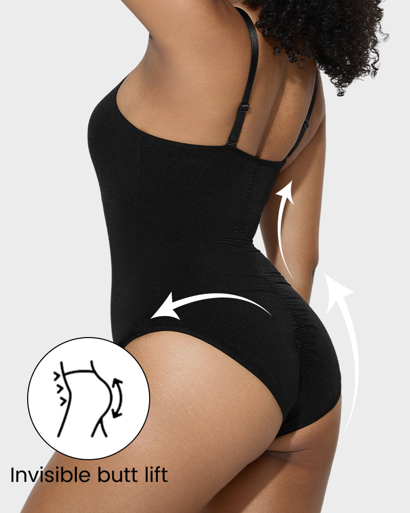 Flawlessly Fit Criss-Cross Mesh Panel Sculpting Bodysuit