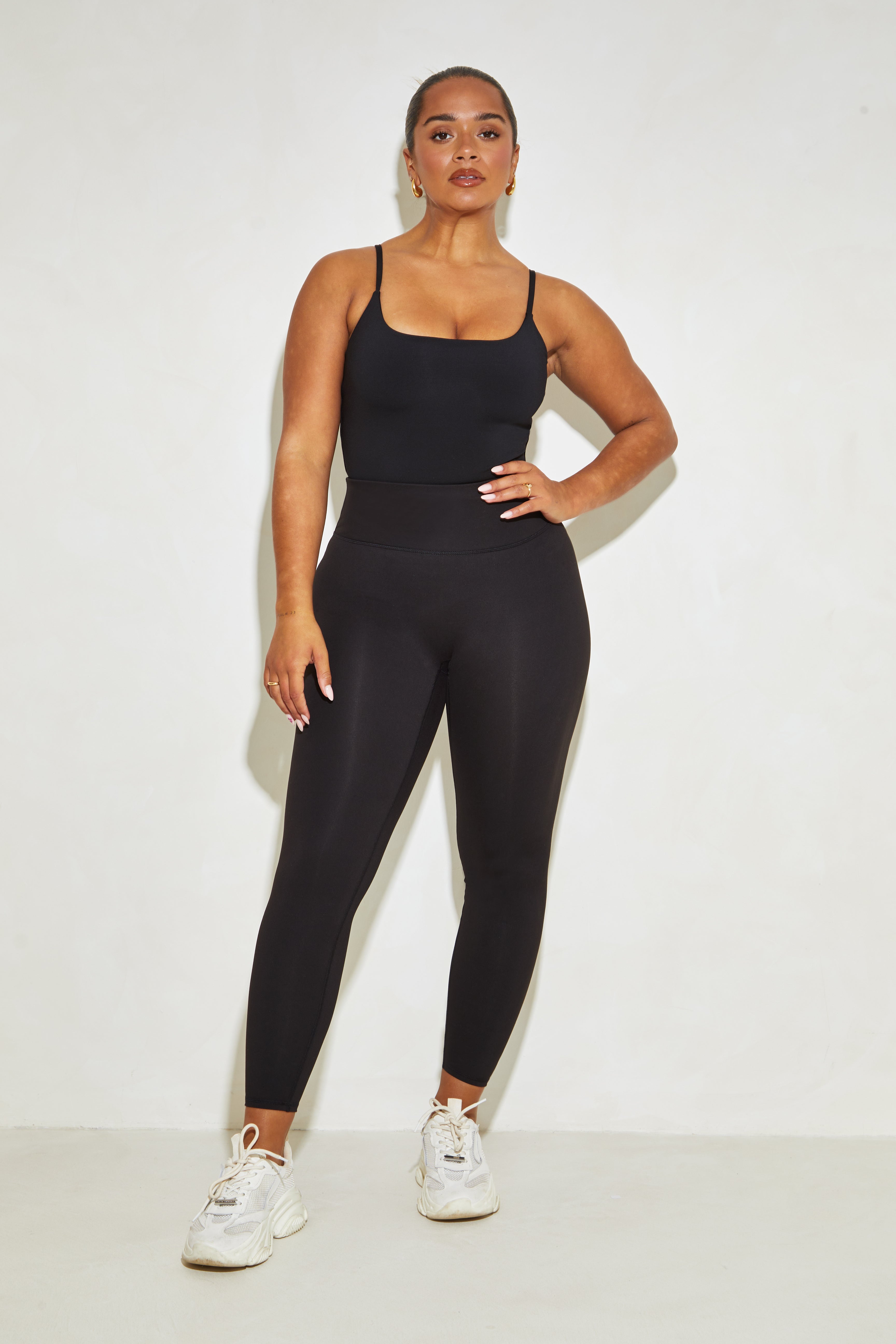 Chic Black 'Sonny' Adjustable Strappy Cami Bodysuit