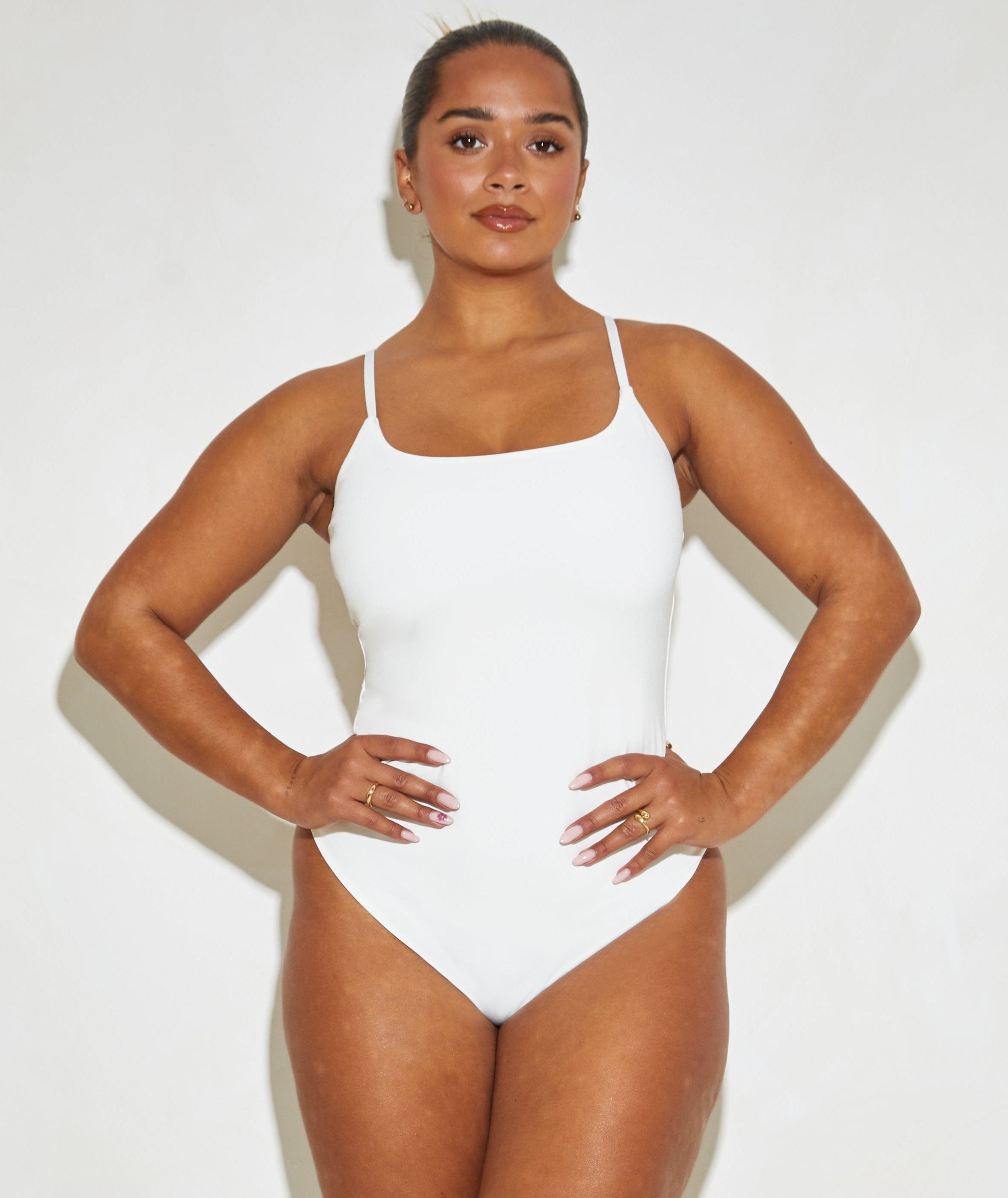 Chic Strappy Cami 'Sonny' Adjustable Bodysuit in Coconut Delight