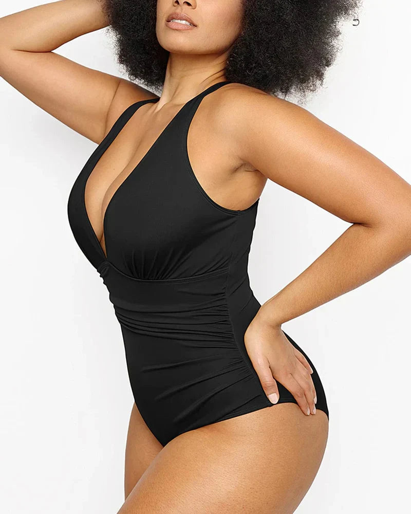 Sculpting Plunge Swimsuit: Effortlessly Enhance Your Silhouette