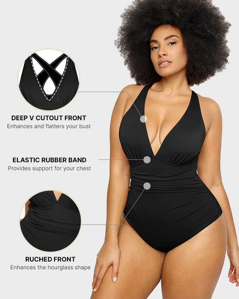 Sculpting Plunge Swimsuit: Effortlessly Enhance Your Silhouette