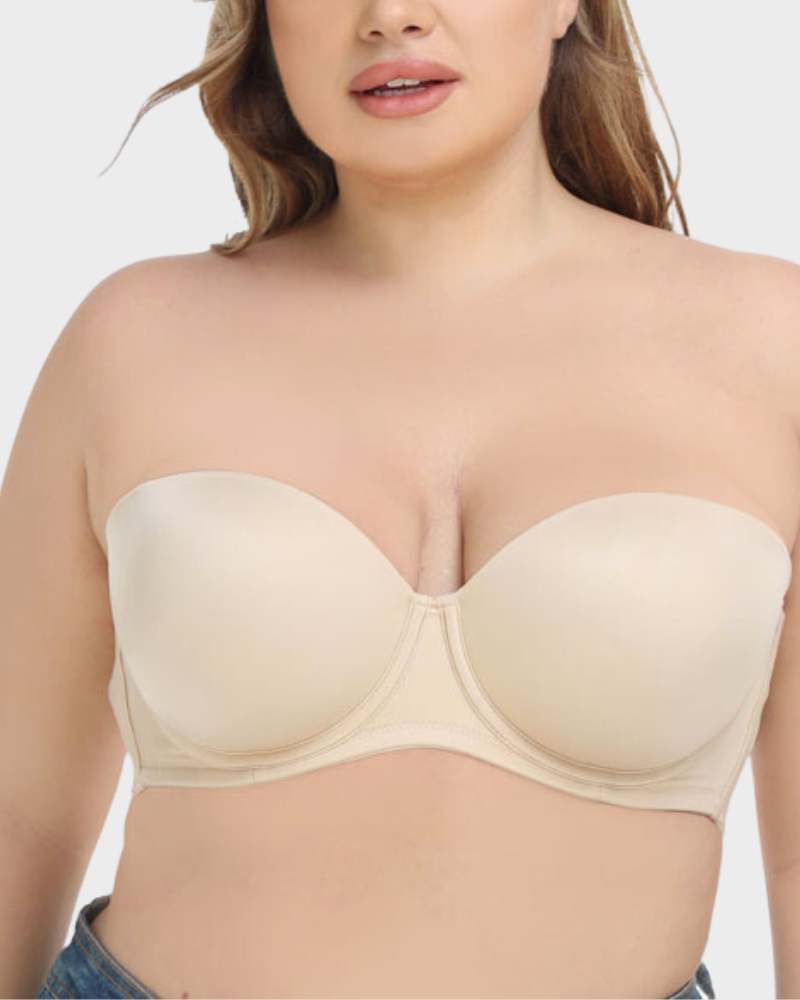 Chic Underwire Bandeau Bra with Adjustable Straps for Ultimate Versatility