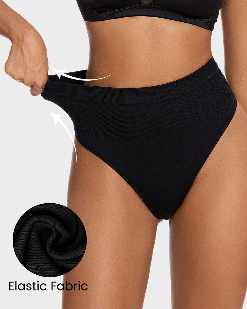 Sleek Mid-Waist Tummy Control Thong Set (2 Pack)