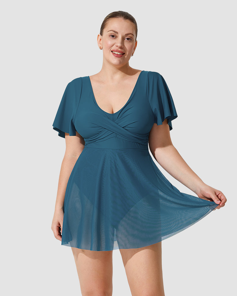 Chic Plus Size Ruffle Swimdress for Ultimate Coverage