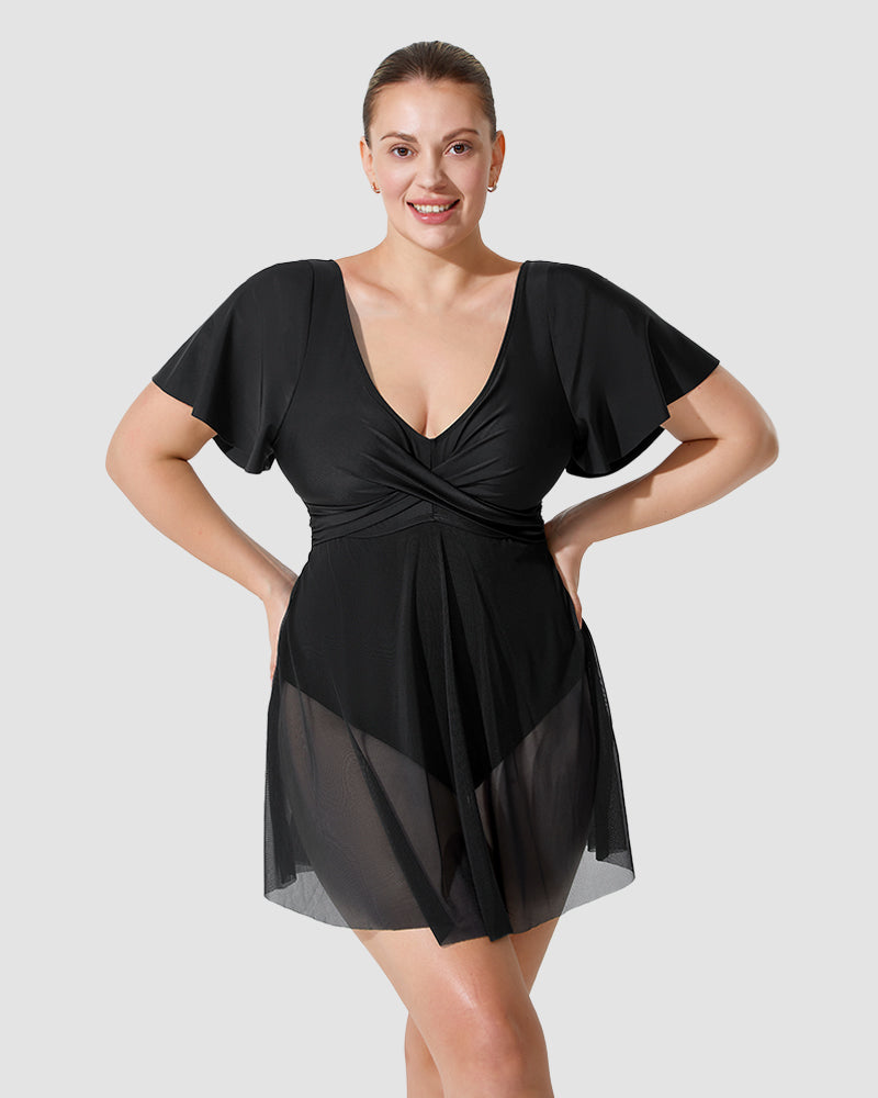 Chic Plus Size Ruffle Swimdress for Ultimate Coverage