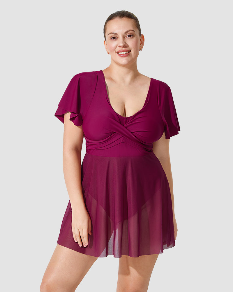 Chic Plus Size Ruffle Swimdress for Ultimate Coverage