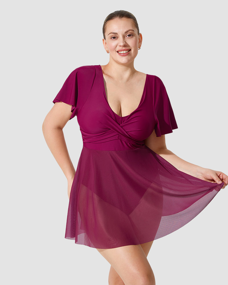 Chic Plus Size Ruffle Swimdress for Ultimate Coverage