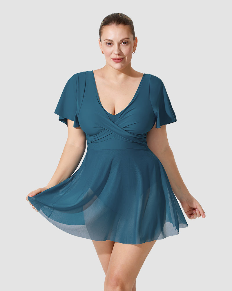 Chic Plus Size Ruffle Swimdress for Ultimate Coverage