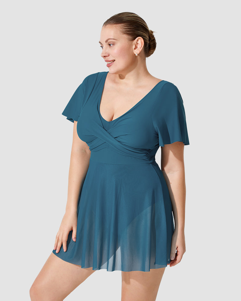 Chic Plus Size Ruffle Swimdress for Ultimate Coverage