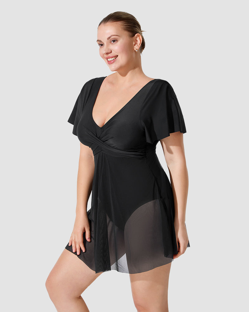 Chic Plus Size Ruffle Swimdress for Ultimate Coverage