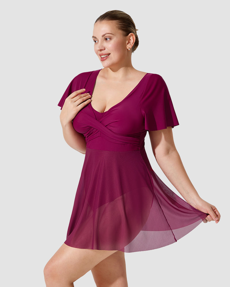 Chic Plus Size Ruffle Swimdress for Ultimate Coverage