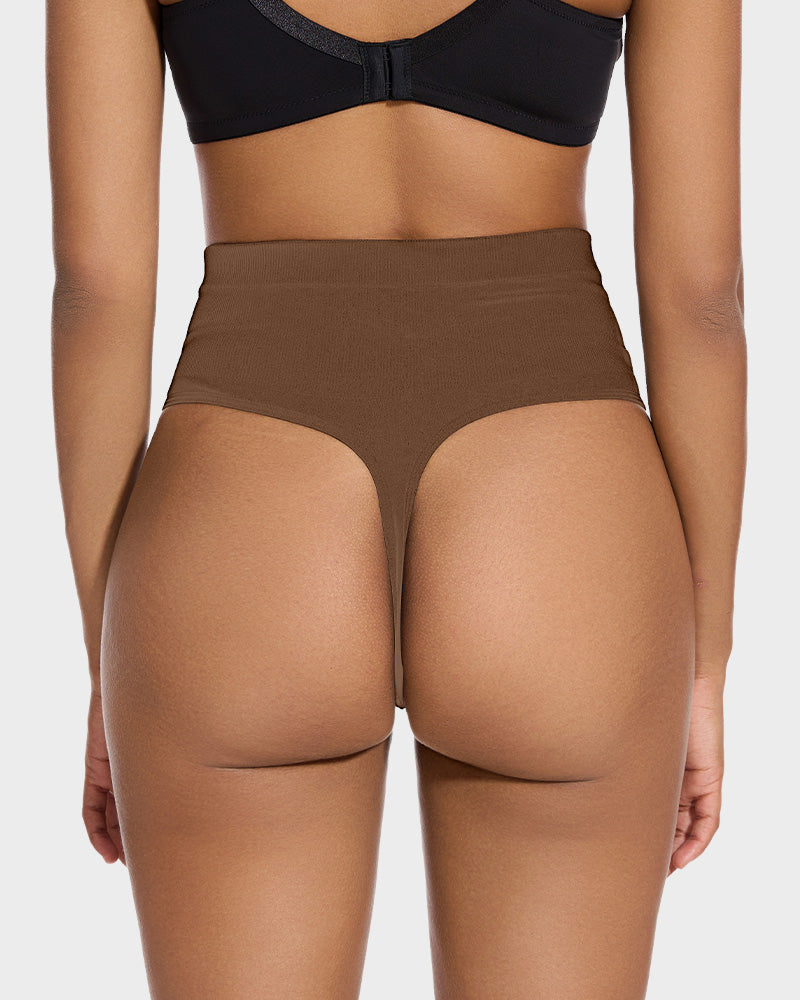 Sleek Mid-Waist Tummy Control Thong Set (2 Pack)
