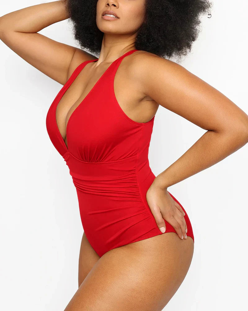 Sculpting Plunge Swimsuit: Effortlessly Enhance Your Silhouette