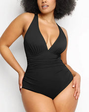 Sculpting Plunge Swimsuit: Effortlessly Enhance Your Silhouette