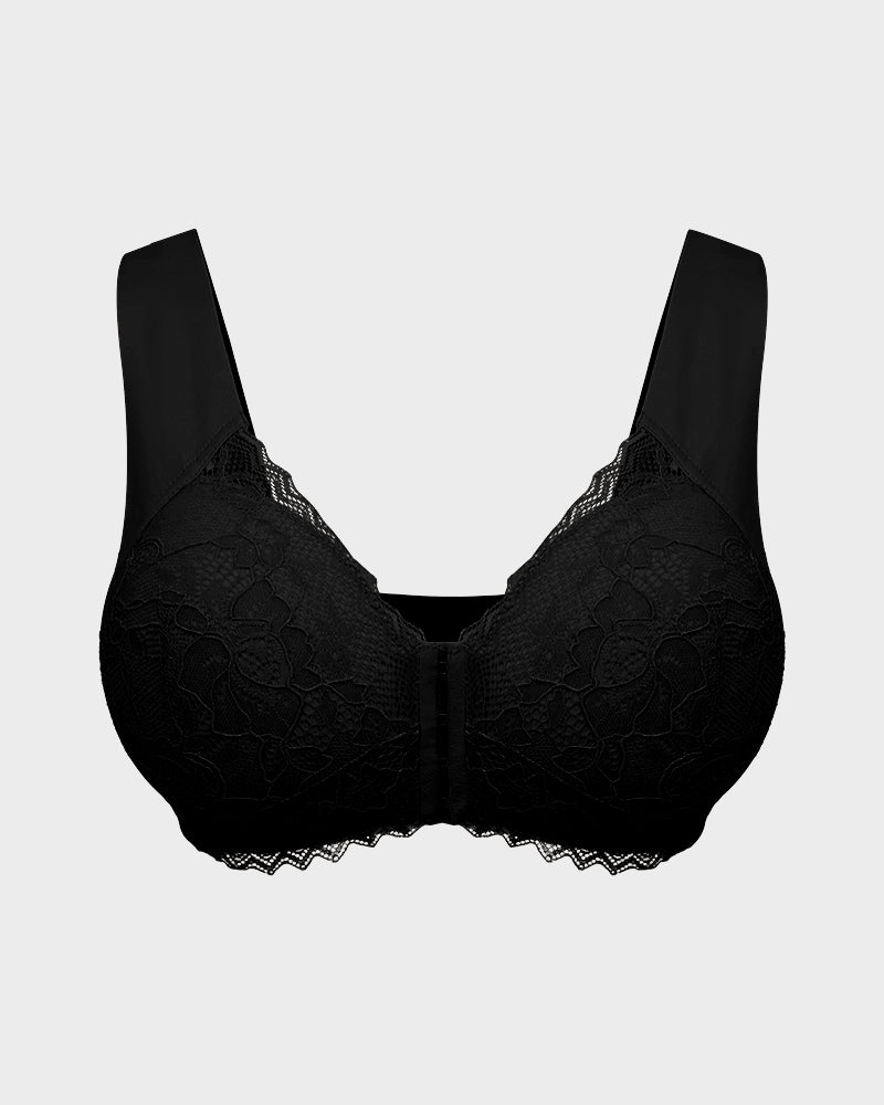 5D Shaping Wireless Bra with Lace Front Closure – Ultimate Comfort and Style