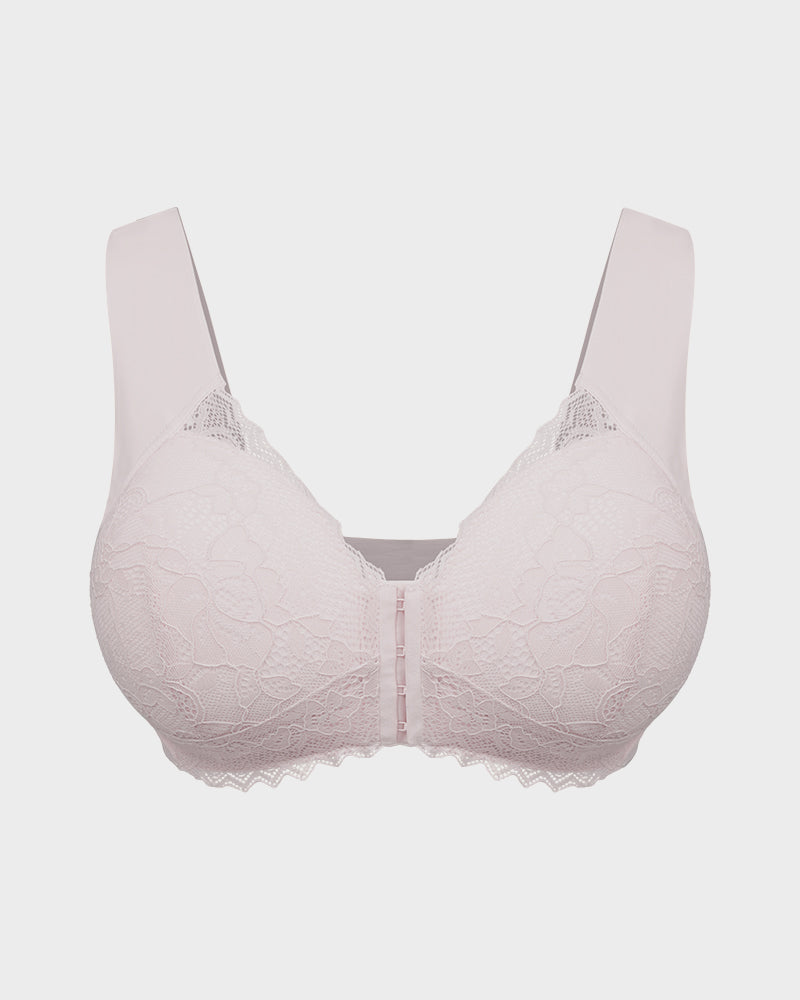 5D Shaping Wireless Bra with Lace Front Closure – Ultimate Comfort and Style