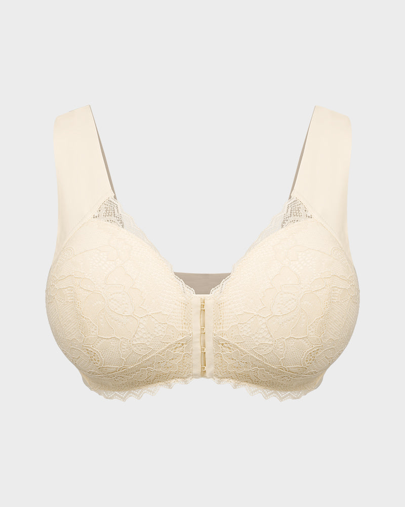 5D Shaping Wireless Bra with Lace Front Closure – Ultimate Comfort and Style
