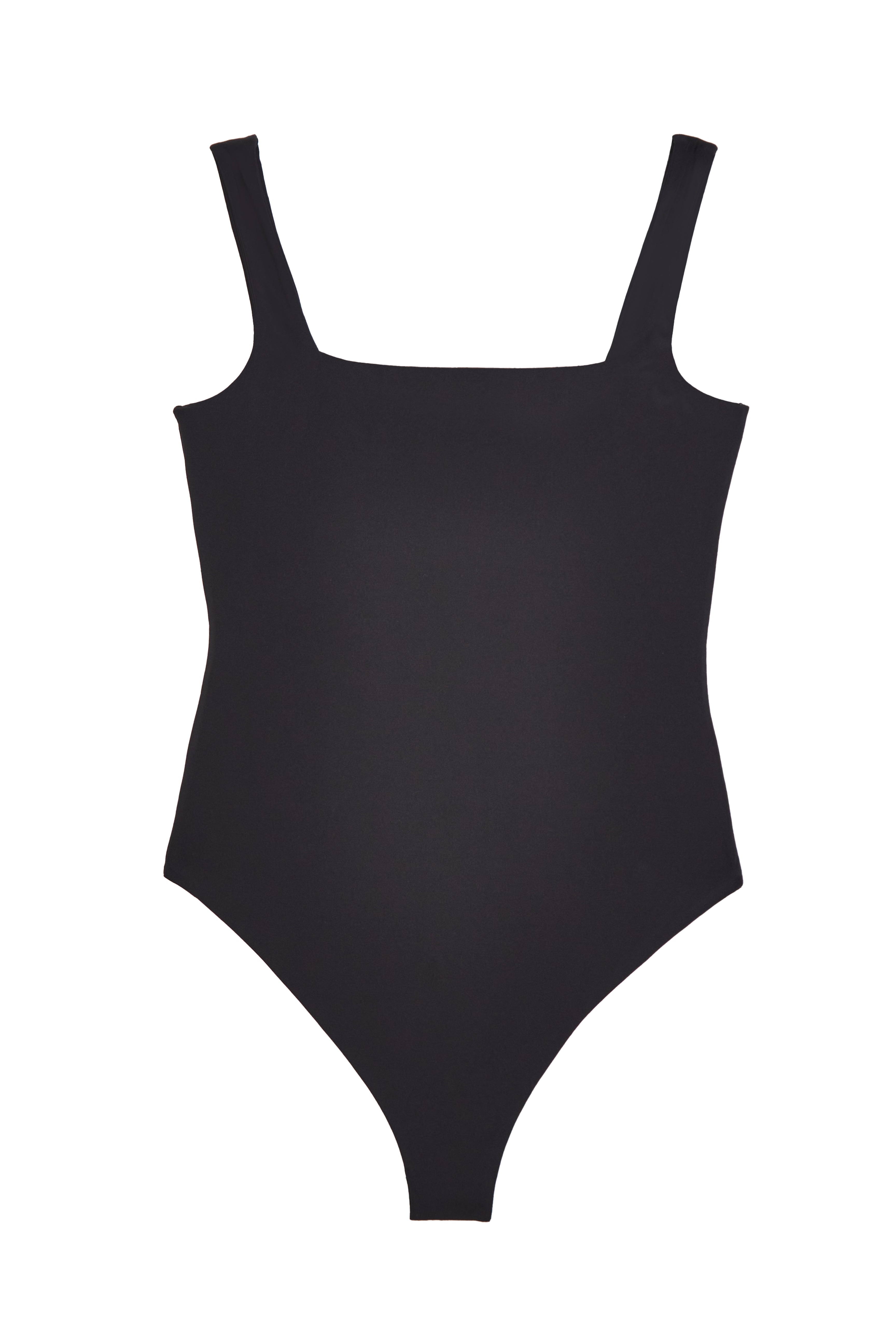 Chic Black 'Jade' Sleeveless Bodysuit with Square Neckline