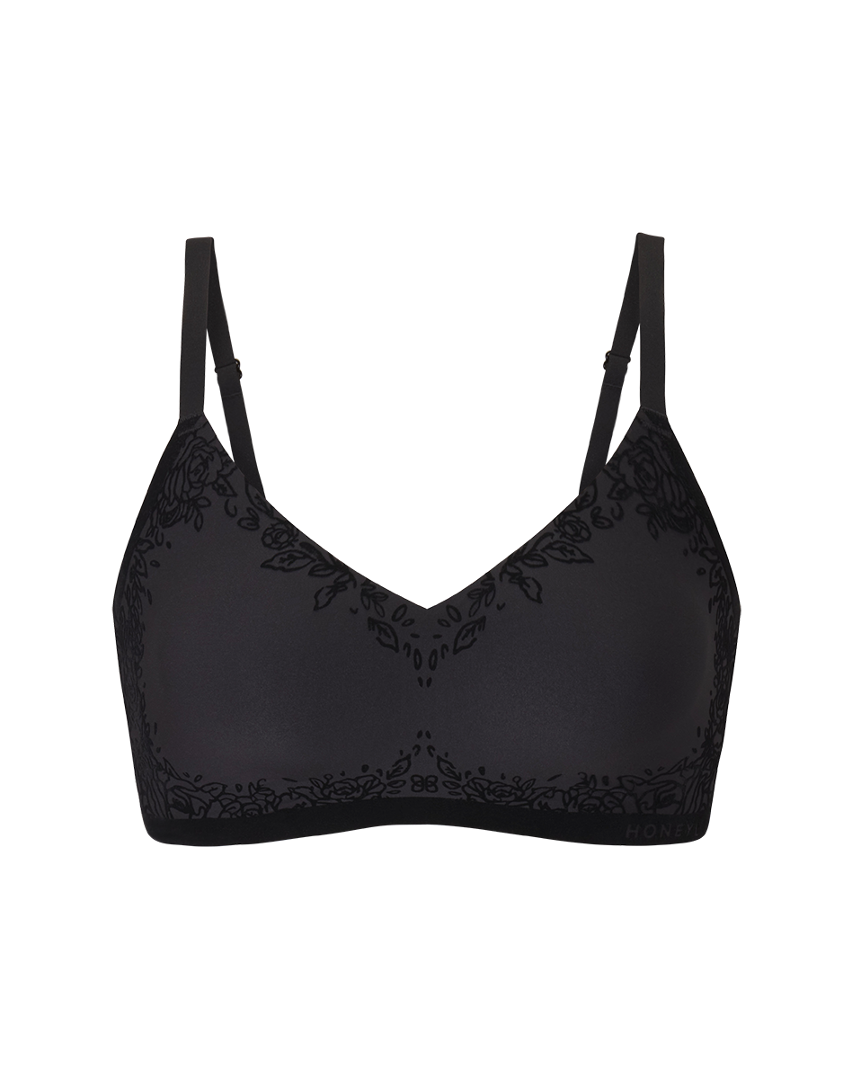Elegant Silhouette Roses Bra
