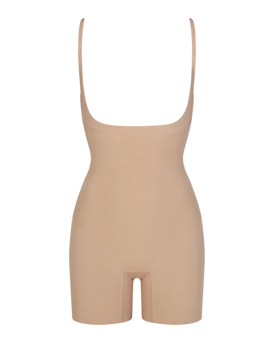 Sleek Open-Bust Mid-Thigh Shaper Bodysuit for Effortless Elegance