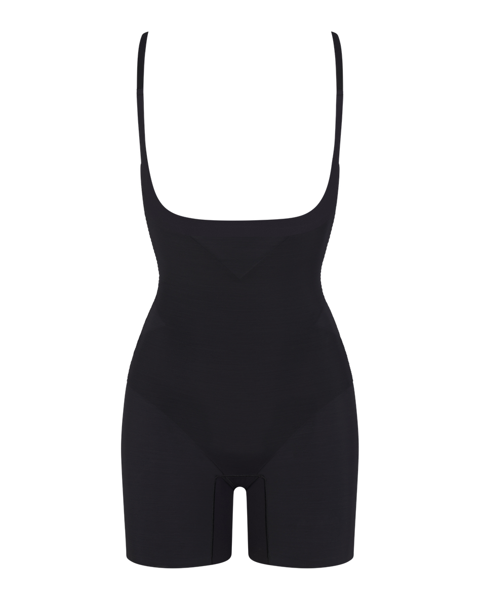 Sleek Open-Bust Mid-Thigh Shaper Bodysuit for Effortless Elegance