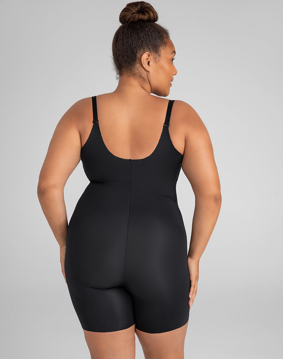 Sleek Open-Bust Mid-Thigh Shaper Bodysuit for Effortless Elegance