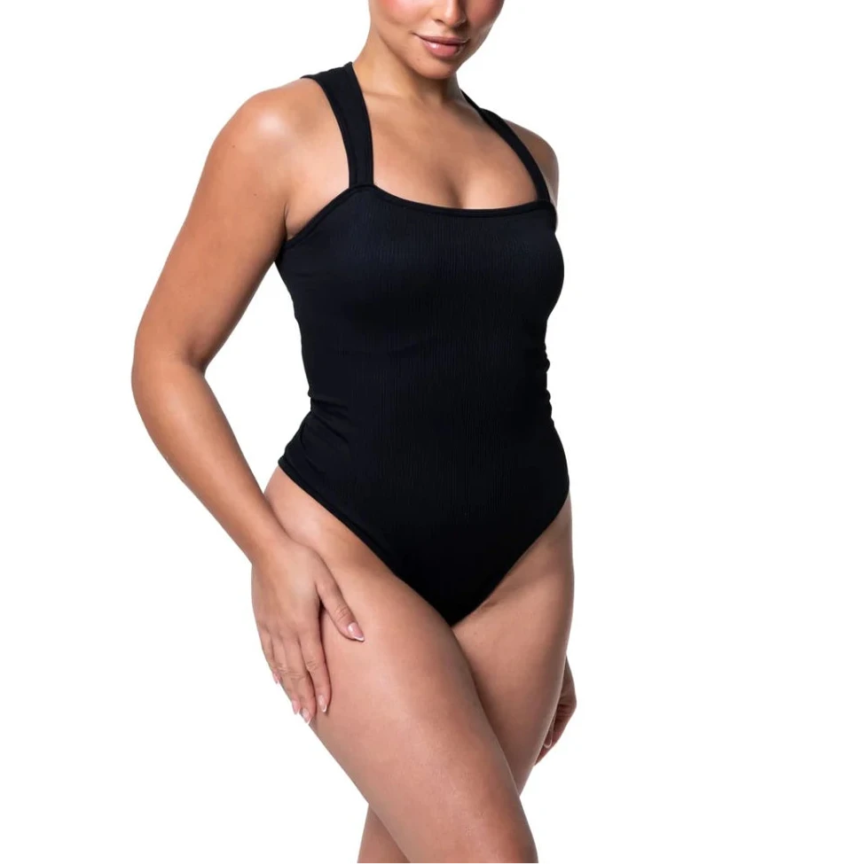 The Everyday Square Ribbed Thong Bodysuit