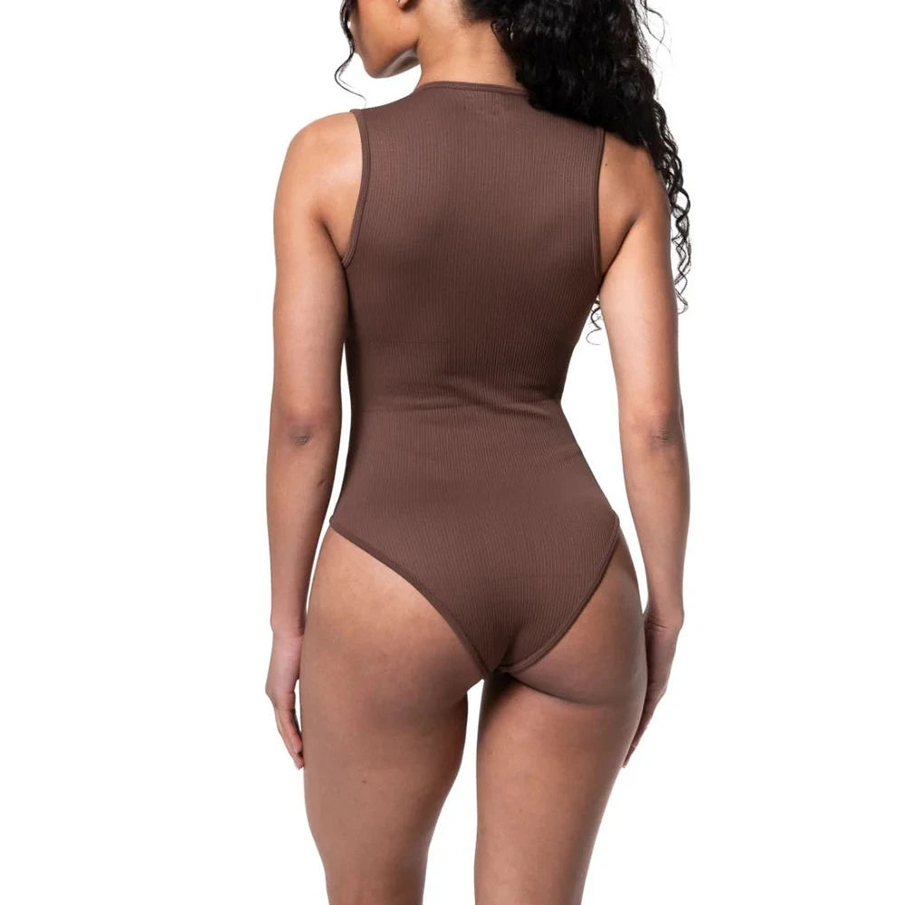The Everyday Square Ribbed Thong Bodysuit