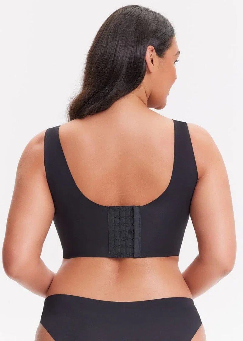 Elevate Your Comfort: Wireless V-Neck Back-Smoothing Bra™ in Classic Black