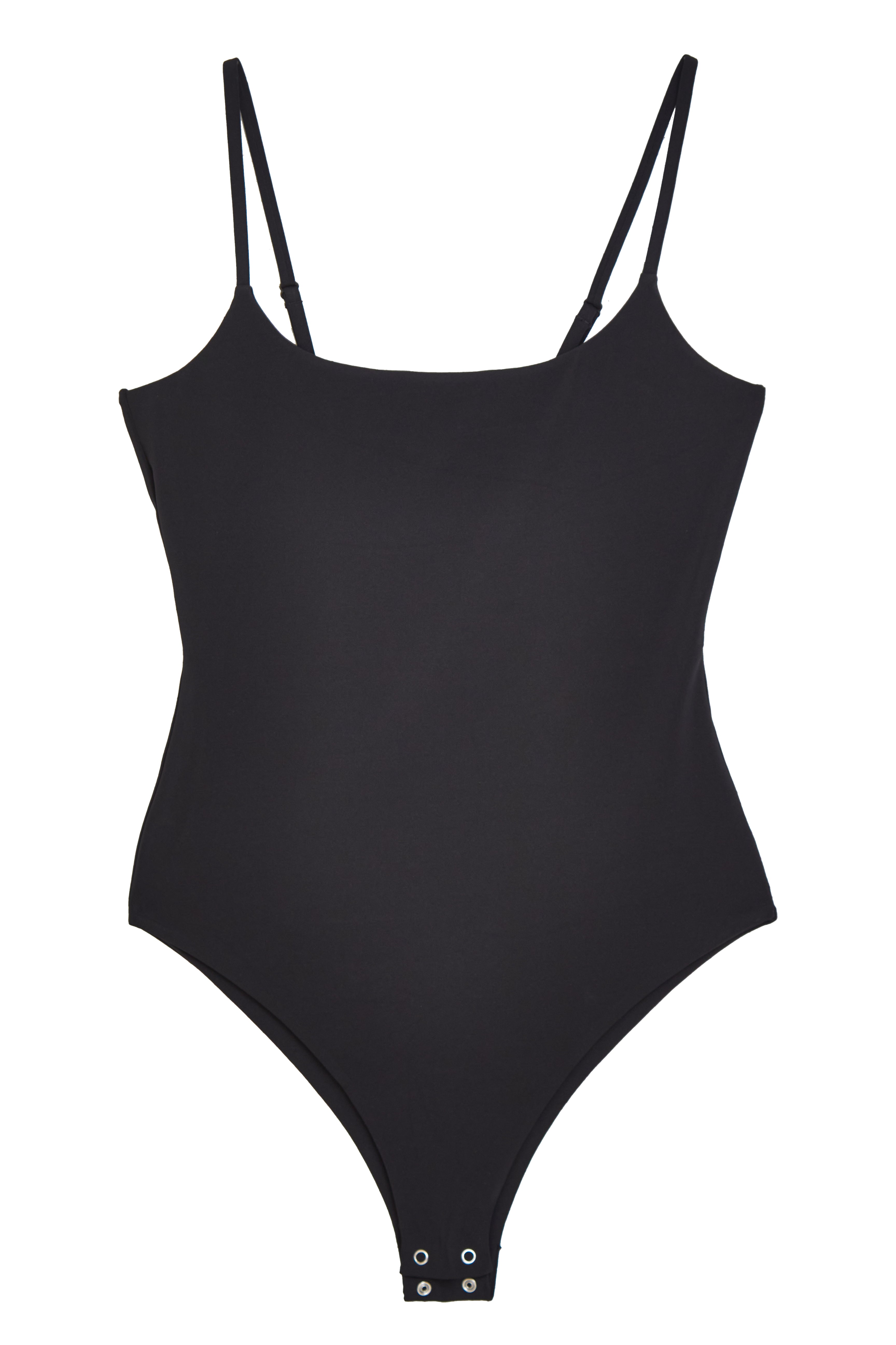 Chic Black 'Sonny' Adjustable Strappy Cami Bodysuit