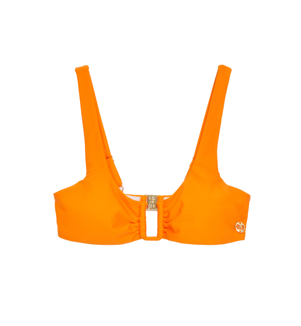 Vibrant Orange Balconette U-Front Bikini Top for a Stunning Beach Look