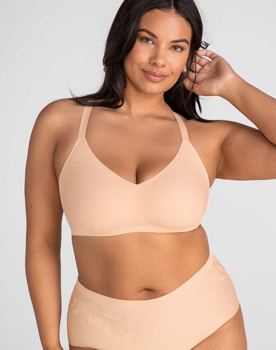 Elegant Silhouette Roses Bra