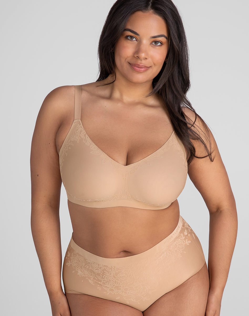 Elegant Silhouette Roses Bra