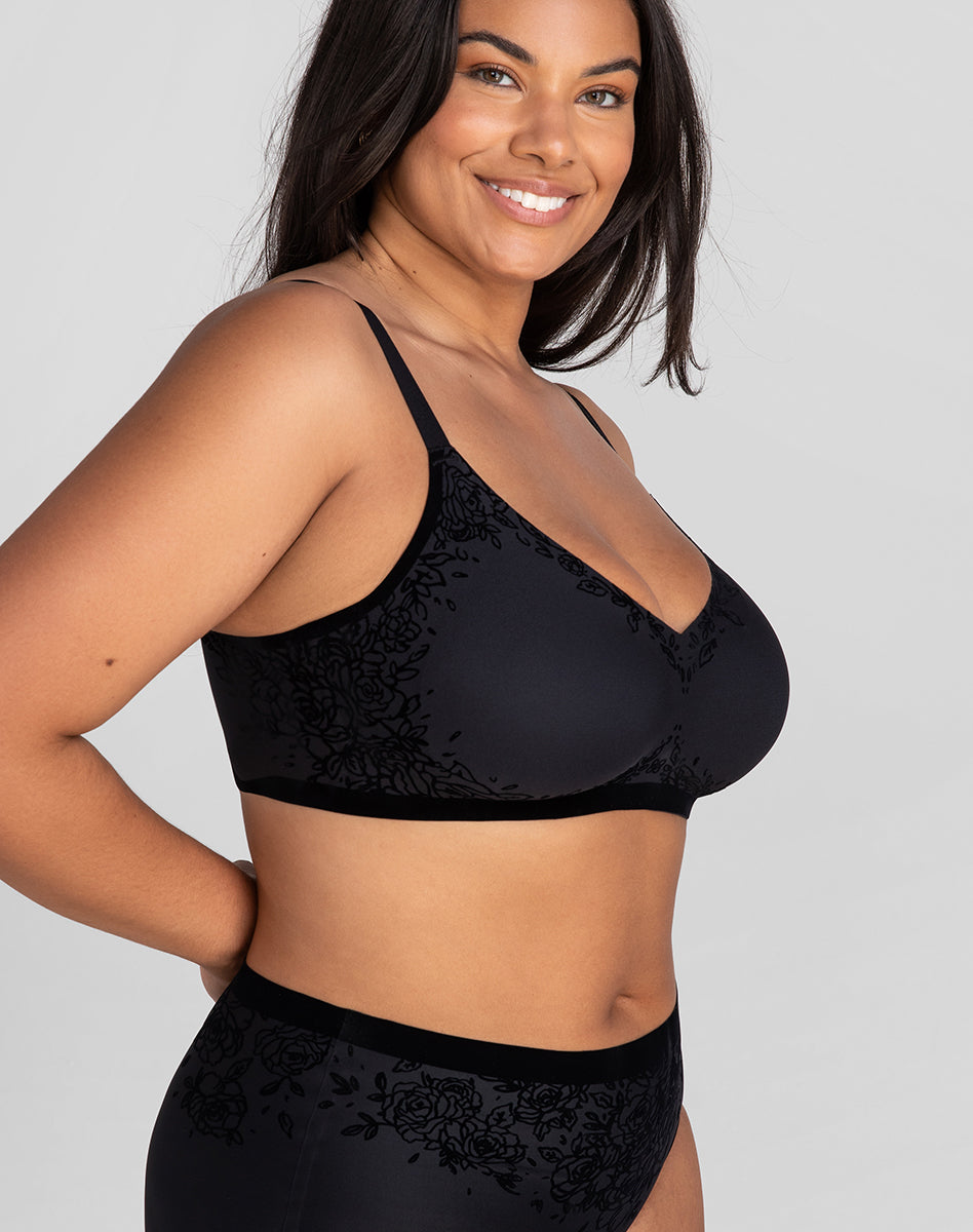 Elegant Silhouette Roses Bra