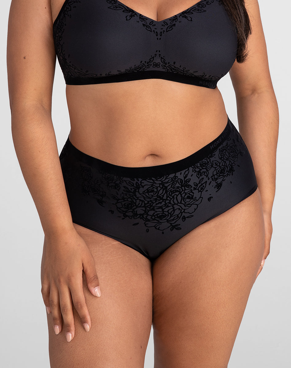 Elegant Silhouette Rose Underwear