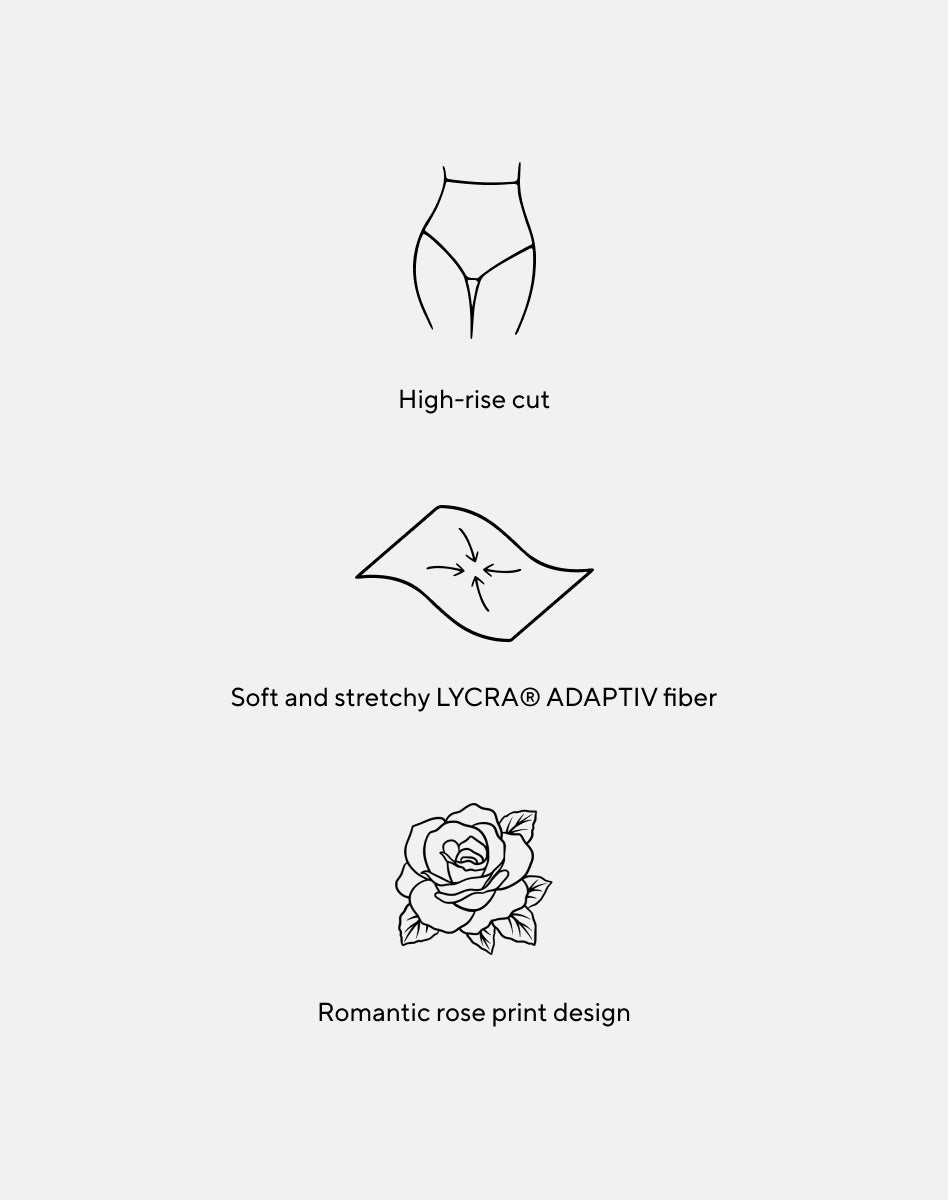 Elegant Silhouette Rose Underwear