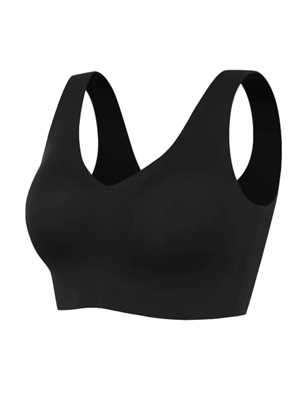 Elevate Your Comfort: Wireless V-Neck Back-Smoothing Bra™ in Classic Black