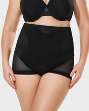 Elegant High Waist Mesh Shaping Briefs for a Flattering Silhouette