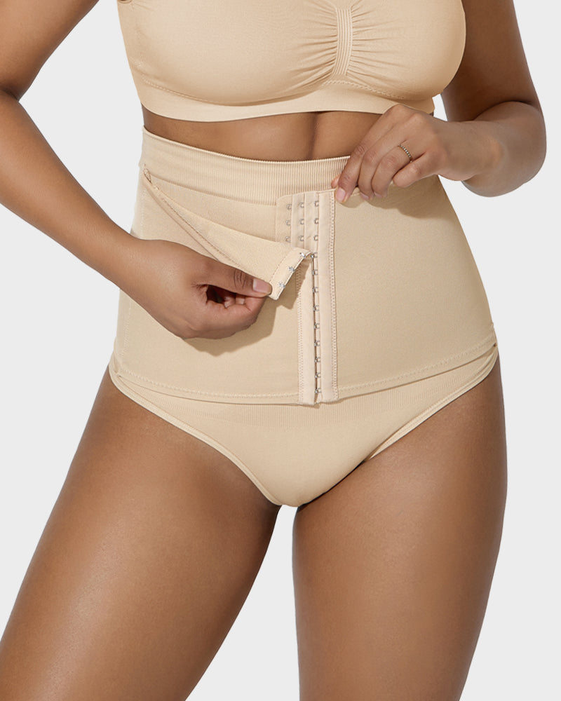 High-Waisted Double-Layer Tummy Control Thong for Flattering Shaping