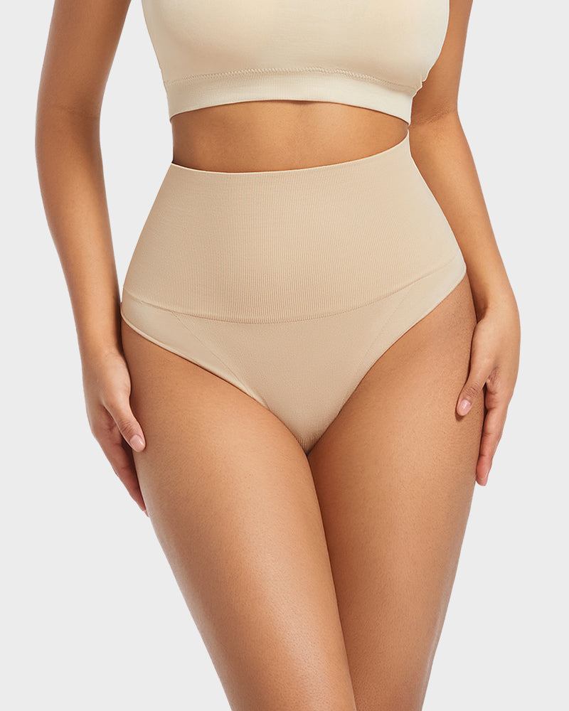 Luxurious Ultra High-Waist Seamless Thong with Tummy Control