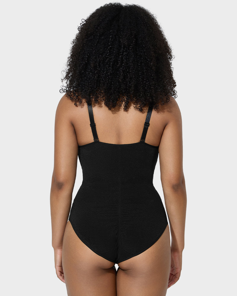 Flawlessly Fit Criss-Cross Mesh Panel Sculpting Bodysuit