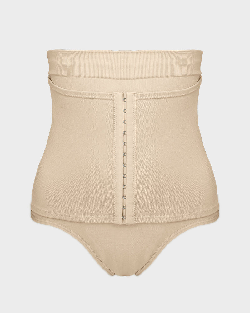 High-Waisted Double-Layer Tummy Control Thong for Flattering Shaping