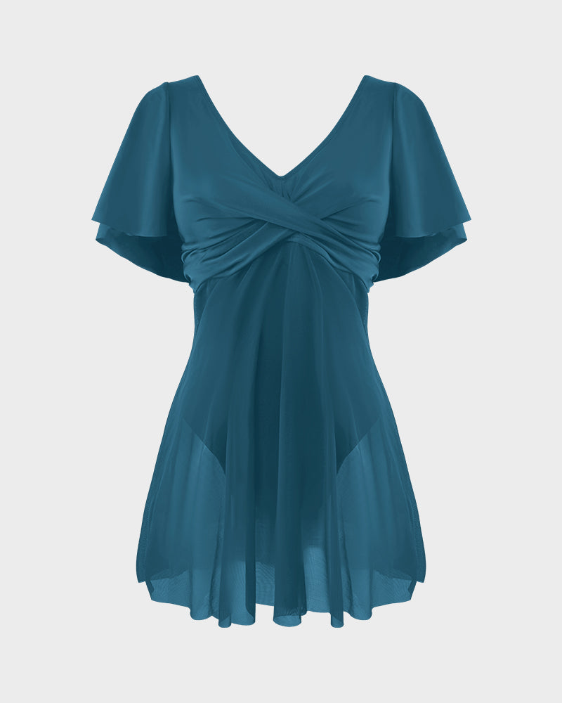 Chic Plus Size Ruffle Swimdress for Ultimate Coverage
