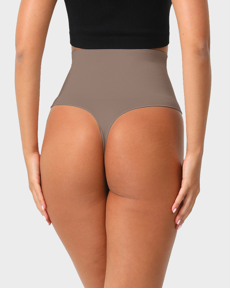 Luxurious Ultra High-Waist Seamless Thong with Tummy Control