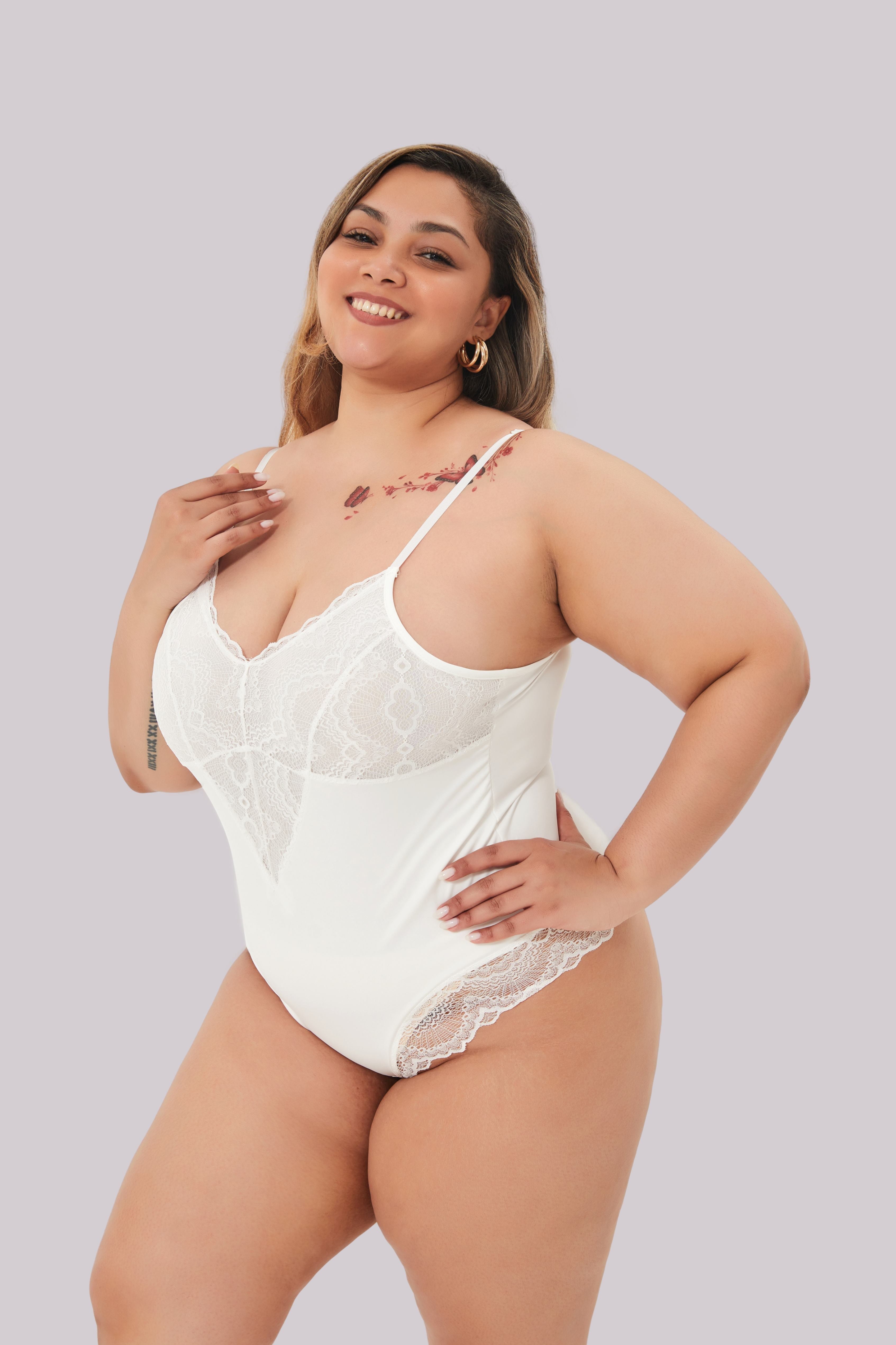 Comfit™ Rosaline - Elegant Lace Shaping Bodysuit for a Flawless Silhouette