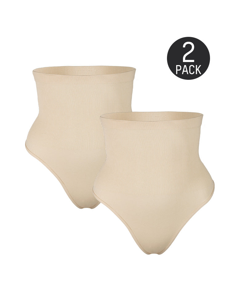 Sculpting High Waist Tummy Control Thong - Set of 2