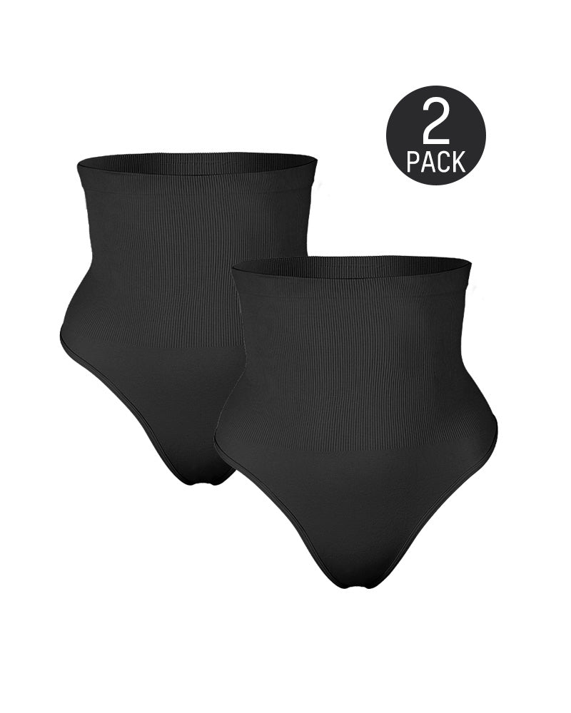 Sculpting High Waist Tummy Control Thong - Set of 2