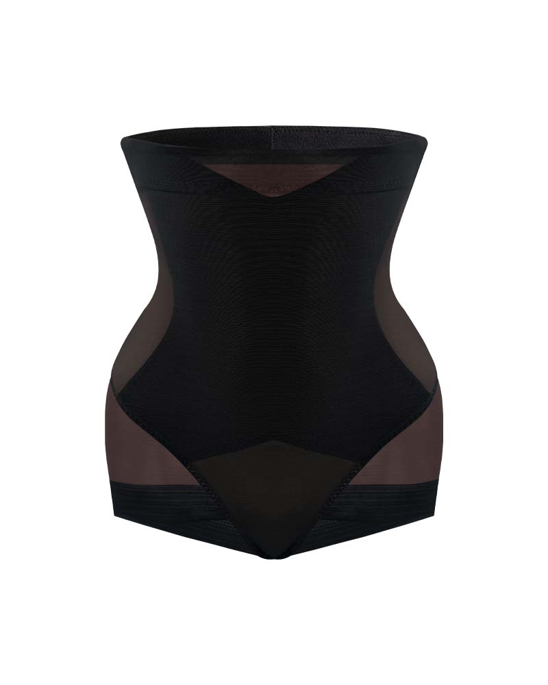 Elegant High Waist Mesh Shaping Briefs for a Flattering Silhouette
