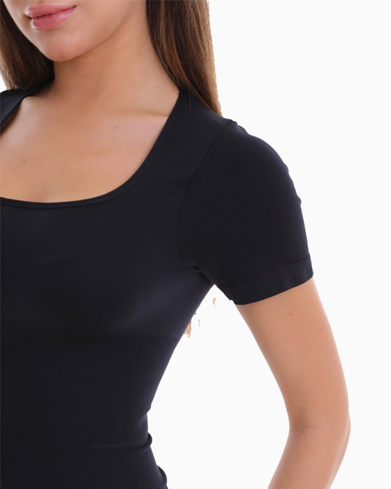 Chic Square Neck Thong Bodysuit for Effortless Elegance