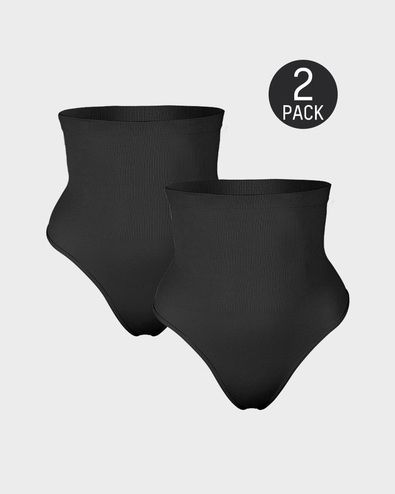 Sculpting High Waist Tummy Control Thong - Set of 2